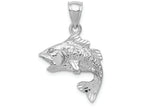 FJC Finejewelers 14k White Gold Polished Textured Bass Charm