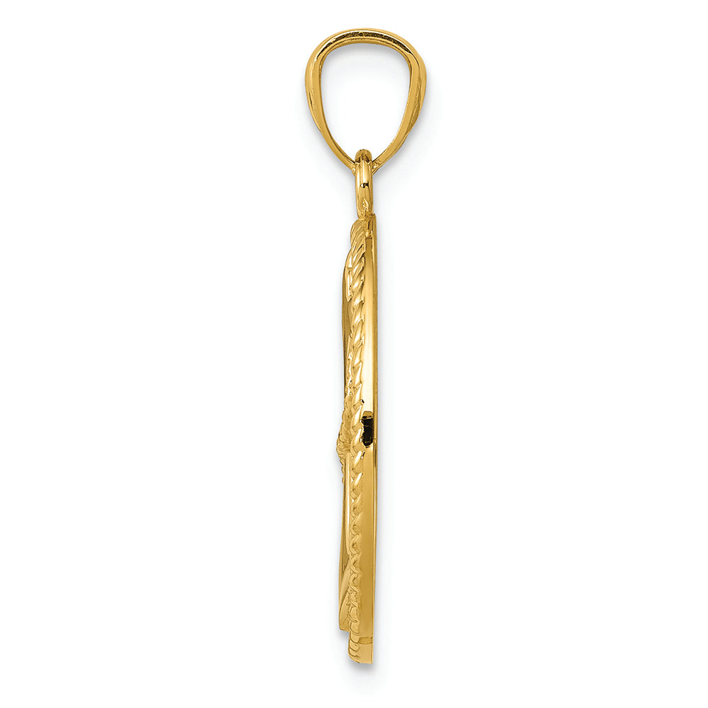 FJC Finejewelers 14k Yellow Gold Polished Anchor with Rope Oval Charm