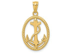 FJC Finejewelers 14k Yellow Gold Polished Anchor with Rope Oval Charm