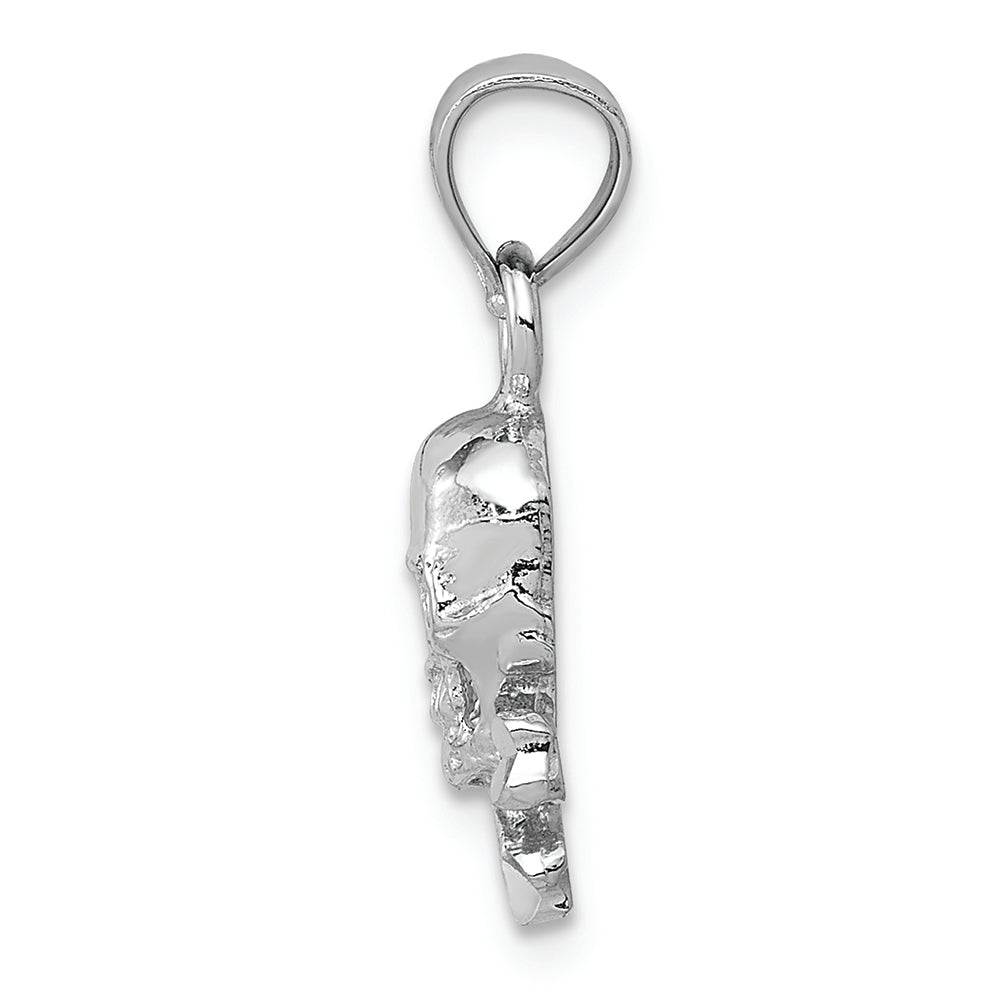 FJC Finejewelers 14k White Gold Skull Cross Bones Charm
