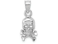 FJC Finejewelers 14k White Gold Skull Cross Bones Charm