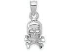 FJC Finejewelers 14k White Gold Skull Cross Bones Charm