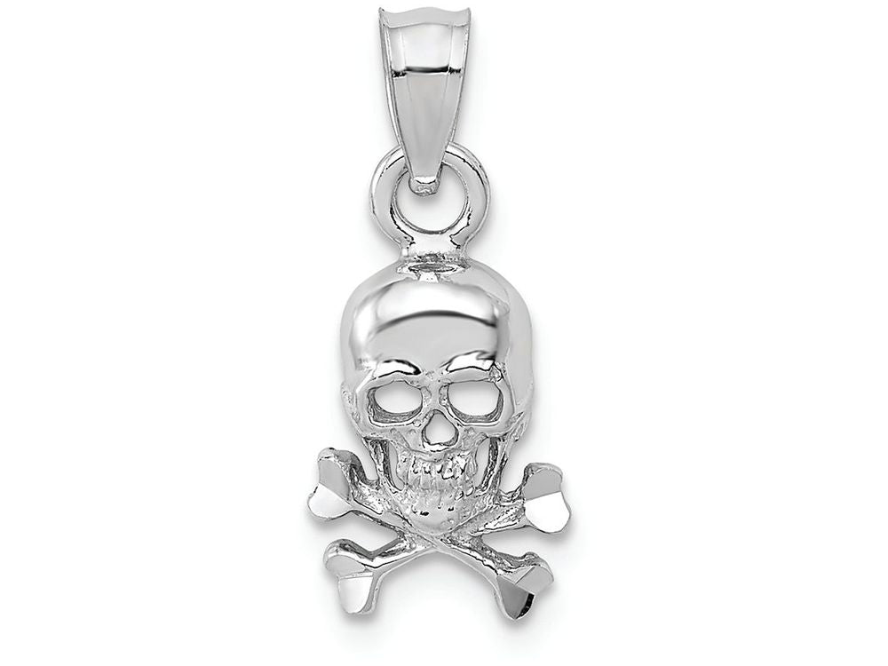 FJC Finejewelers 14k White Gold Skull Cross Bones Charm