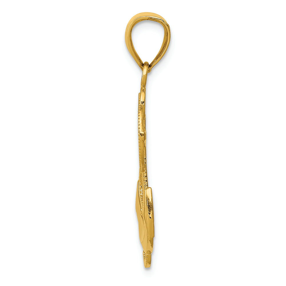 FJC Finejewelers 14k Yellow Gold Polished Anchor with Rope Charm