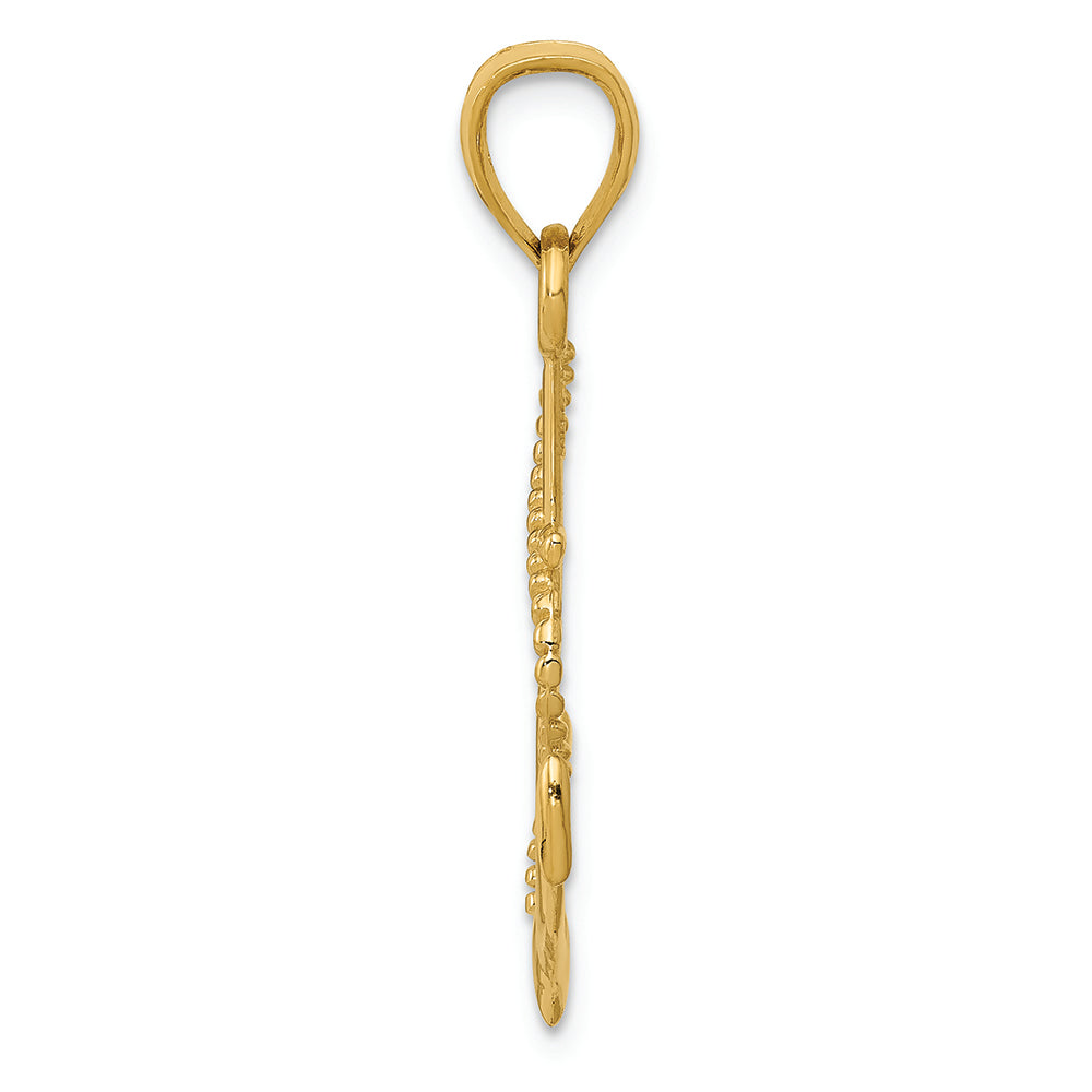 FJC Finejewelers 14k Yellow Gold Polished Anchor with Rope Charm