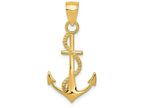 FJC Finejewelers 14k Yellow Gold Polished Anchor with Rope Charm