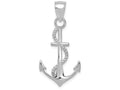 FJC Finejewelers 14k White Gold Gold Polished Anchor with Rope Charm