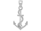 FJC Finejewelers 14k White Gold Gold Polished Anchor with Rope Charm
