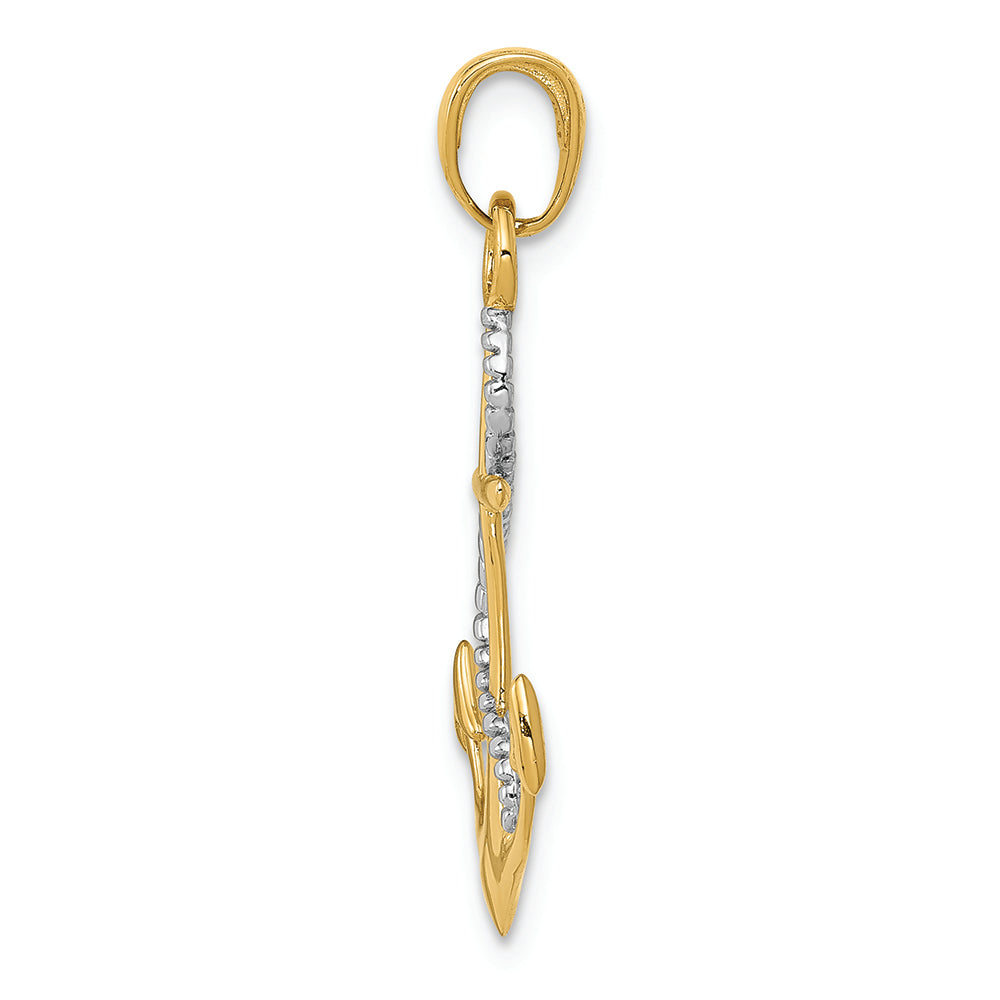 FJC Finejewelers 14k with Y Gold Polished Anchor with Rope Charm