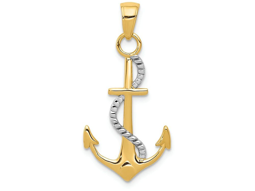 FJC Finejewelers 14k with Y Gold Polished Anchor with Rope Charm