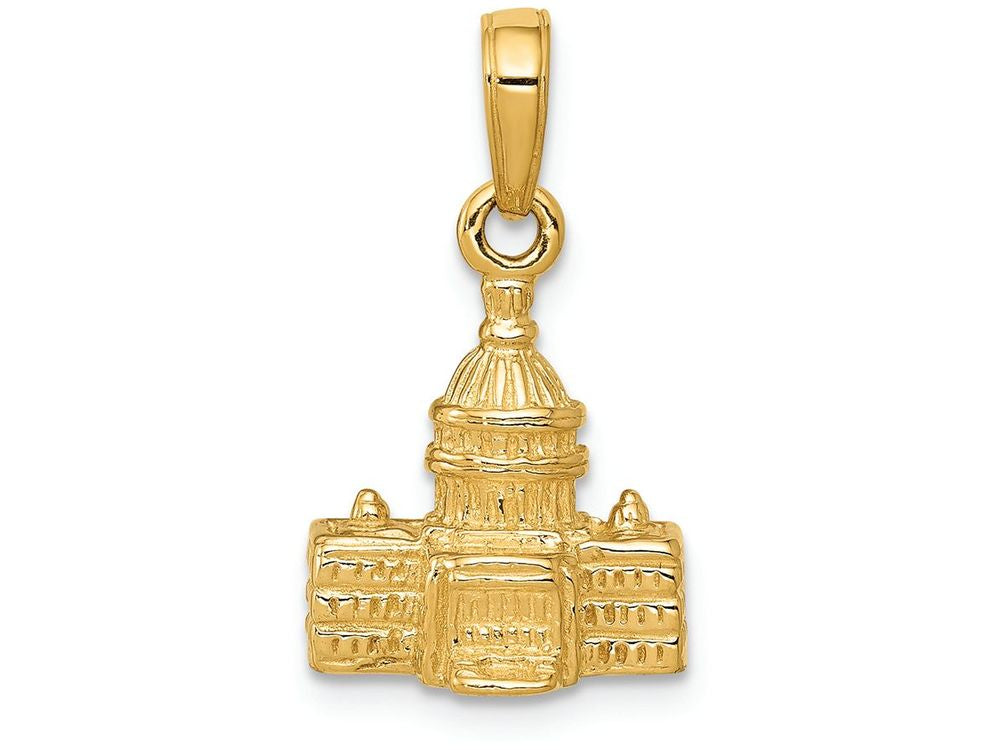 FJC Finejewelers 14k Yellow Gold 3d Washington D.c. Capital Building Charm