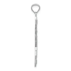FJC Finejewelers 14k White Gold Polished Textured Bow Arrow Charm