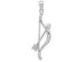 FJC Finejewelers 14k White Gold Polished Textured Bow Arrow Charm