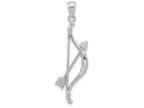 FJC Finejewelers 14k White Gold Polished Textured Bow Arrow Charm