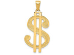 FJC Finejewelers 14k Yellow Gold Polished And Textured Dollar Sign Charm