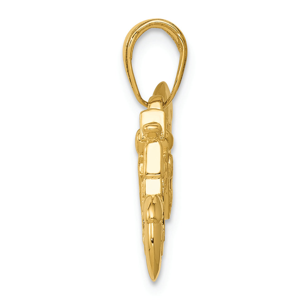 FJC Finejewelers 14k Yellow Gold Polished Textured 3d Motorcycle Charm