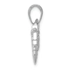 FJC Finejewelers 14k White Gold Gold Polished Textured 3d Motorcycle Charm