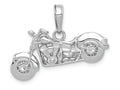 FJC Finejewelers 14k White Gold Gold Polished Textured 3d Motorcycle Charm