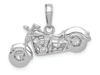 FJC Finejewelers 14k White Gold Gold Polished Textured 3d Motorcycle Charm