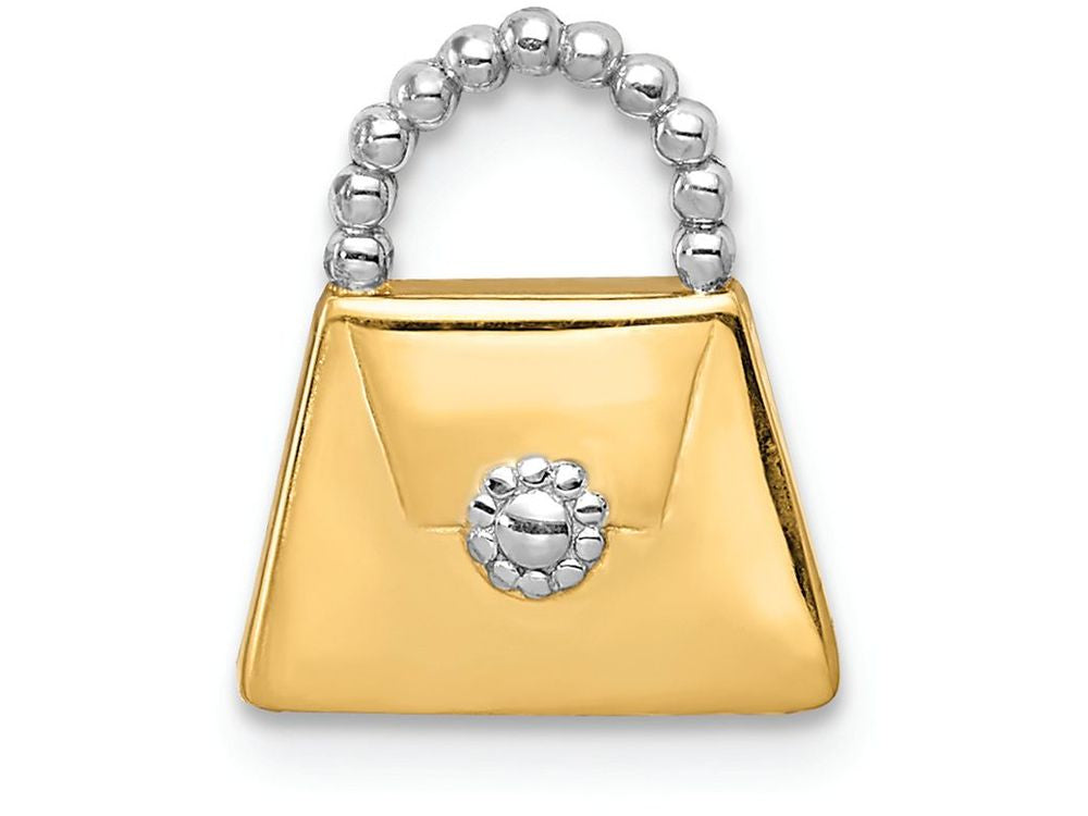 FJC Finejewelers 14k Yellow Gold with Rhodium Purse Slide Charm