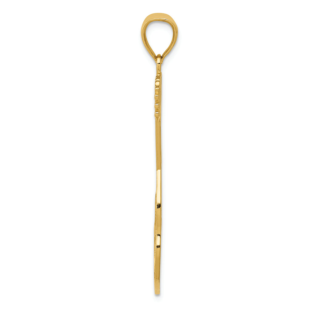 FJC Finejewelers 14k Yellow Gold Large Guitar with Strap Textured Charm