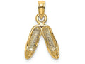 FJC Finejewelers 14k Yellow Gold Polished Textured Ballerina Slippers Charm