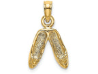 FJC Finejewelers 14k Yellow Gold Polished Textured Ballerina Slippers Charm