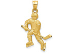 FJC Finejewelers 14k Yellow Gold Satin Bright Cut Hockey Player Charm