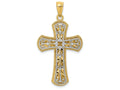 FJC Finejewelers 14k Ywith Gold Polished 2 Level Cross Charm