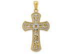 FJC Finejewelers 14k Ywith Gold Polished 2 Level Cross Charm