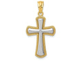 FJC Finejewelers 14k Yellow Gold with Rhodium Polished Cross Charm