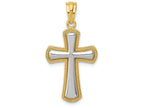 FJC Finejewelers 14k Yellow Gold with Rhodium Polished Cross Charm