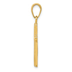 FJC Finejewelers 14k Yellow Gold Polished Cross with Stripped Border Charm