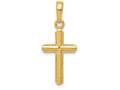 FJC Finejewelers 14k Yellow Gold Polished Cross with Stripped Border Charm