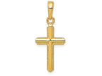 FJC Finejewelers 14k Yellow Gold Polished Cross with Stripped Border Charm