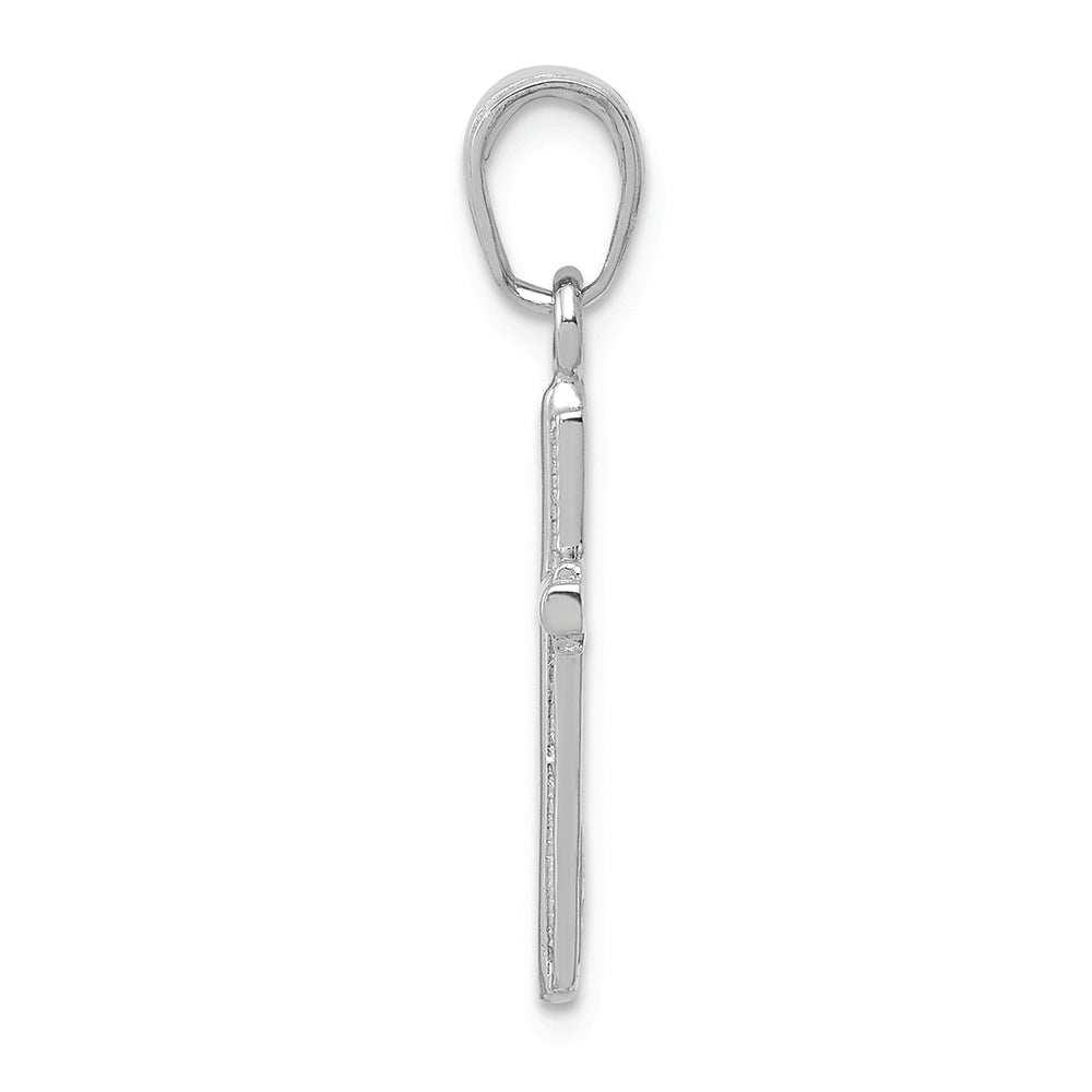 FJC Finejewelers 14k White Gold Cross with Stripped Border Charm