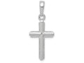 FJC Finejewelers 14k White Gold Cross with Stripped Border Charm