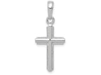 FJC Finejewelers 14k White Gold Cross with Stripped Border Charm