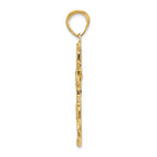 FJC Finejewelers 14k Yellow Gold Polished And Textured Nugget Block Style Cross Charm