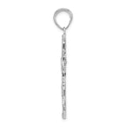 FJC Finejewelers 14k White Gold Gold Polished And Textured Nugget Block Style Cross Charm