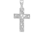 FJC Finejewelers 14k White Gold Gold Polished And Textured Nugget Block Style Cross Charm