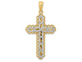 FJC Finejewelers 14k Ywith Gold Polished 2 Level Cross Charm
