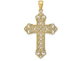 FJC Finejewelers 14k Yellow Gold Polished Large Rope Frame Filigree Cross Charm