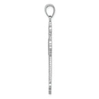 FJC Finejewelers 14k White Gold Large Rope Frame Filigree Cross with Fleur-de-lis Tips(1o Charm