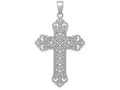 FJC Finejewelers 14k White Gold Large Rope Frame Filigree Cross with Fleur-de-lis Tips(1o Charm