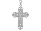 FJC Finejewelers 14k White Gold Large Rope Frame Filigree Cross with Fleur-de-lis Tips(1o Charm