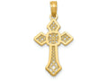 FJC Finejewelers 14k Yellow Gold Polished Cross with Lace Center Arrow Tips Charm