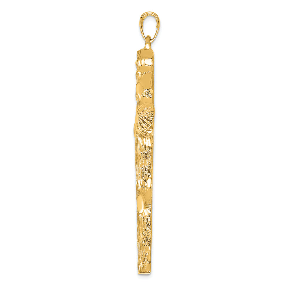 FJC Finejewelers 14k Yellow Gold Large Textured Cross Charm