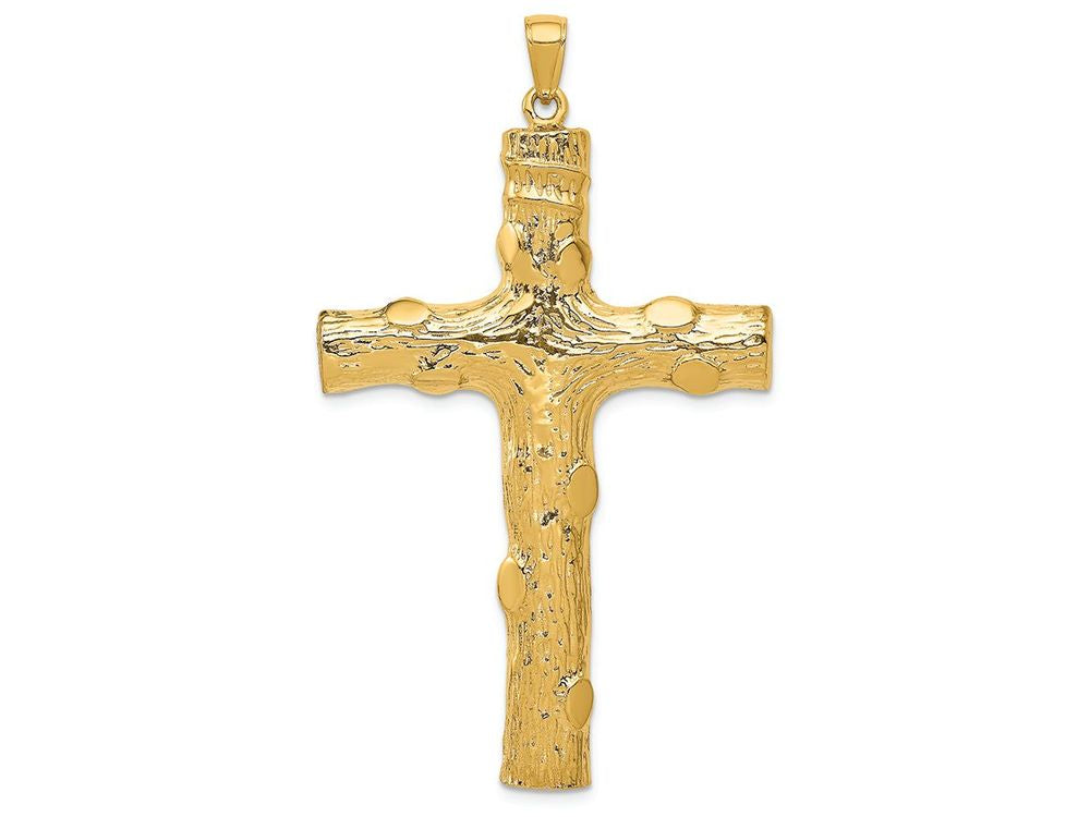 FJC Finejewelers 14k Yellow Gold Large Textured Cross Charm