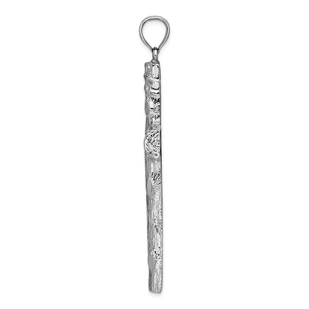 FJC Finejewelers 14k White Gold Large Nugget Cross Accent Charm